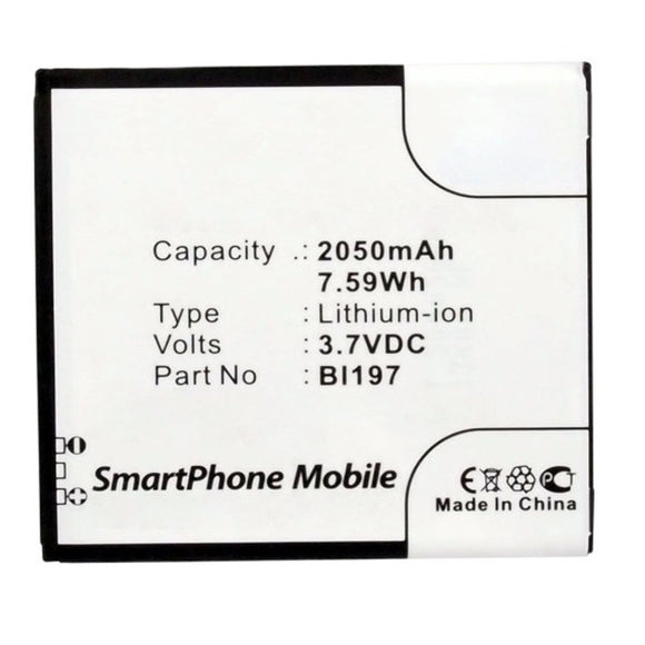 Batteries N Accessories BNA-WB-L12244 Cell Phone Battery - Li-ion, 3.7V, 2050mAh, Ultra High Capacity - Replacement for Lenovo BL197 Battery