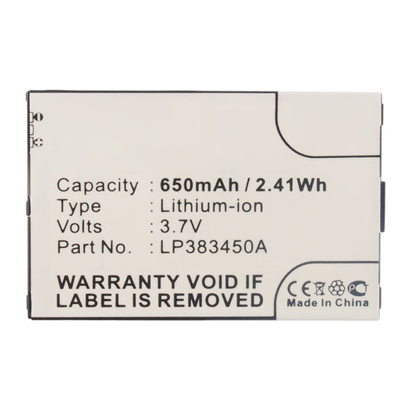 Batteries N Accessories BNA-WB-P13251 Cell Phone Battery - Li-Pol, 3.7V, 650mAh, Ultra High Capacity - Replacement for Telefunken LP383450A Battery