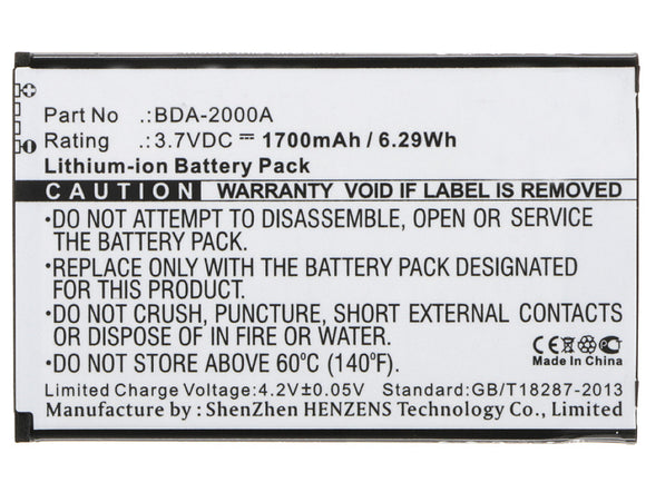 Batteries N Accessories BNA-WB-L3266 Cell Phone Battery - Li-Ion, 3.7V, 1700 mAh, Ultra High Capacity Battery - Replacement for Doro BDA-2000A Battery