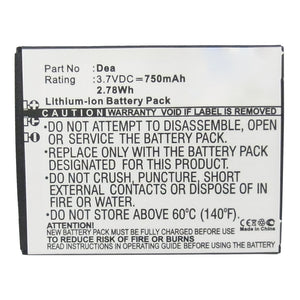 Batteries N Accessories BNA-WB-L14001 Cell Phone Battery - Li-ion, 3.7V, 750mAh, Ultra High Capacity - Replacement for Wiko Dea Battery