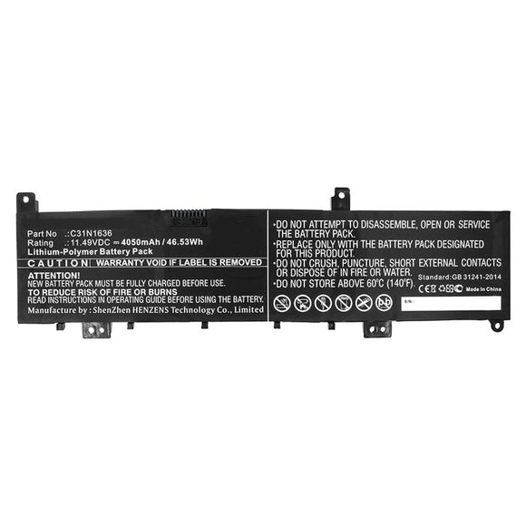Batteries N Accessories BNA-WB-P10563 Laptop Battery - Li-Pol, 11.49V, 4050mAh, Ultra High Capacity - Replacement for Asus C31N1636 Battery