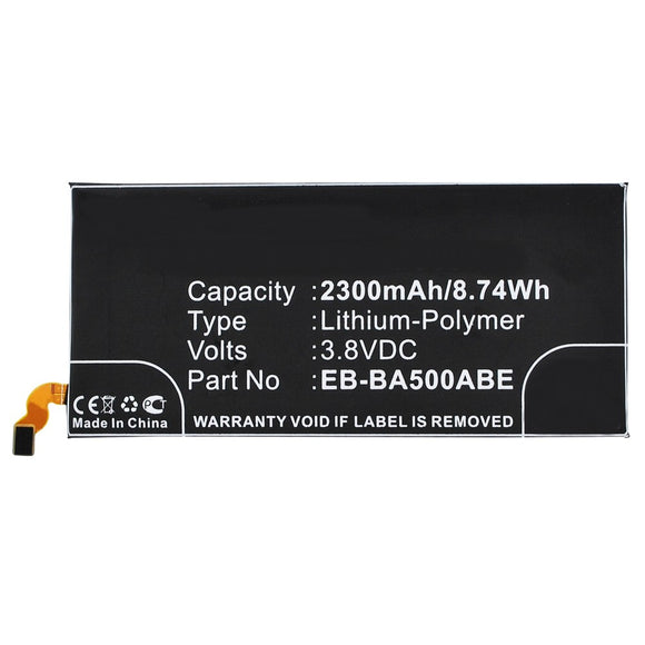 Batteries N Accessories BNA-WB-P3630 Cell Phone Battery - Li-Pol, 3.8V, 2300 mAh, Ultra High Capacity Battery - Replacement for Samsung EB-BA500ABE Battery