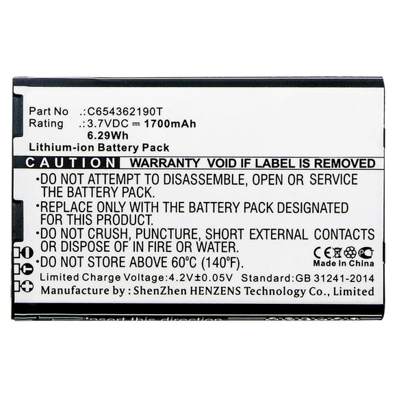 Batteries N Accessories BNA-WB-L10016 Cell Phone Battery - Li-ion, 3.7V, 1700mAh, Ultra High Capacity - Replacement for Blu C654362190T Battery
