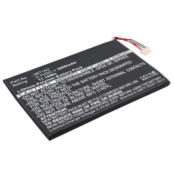 Batteries N Accessories BNA-WB-P5191 Tablets Battery - Li-Pol, 3.7V, 3000 mAh, Ultra High Capacity Battery - Replacement for Prestigio 3871A2 Battery