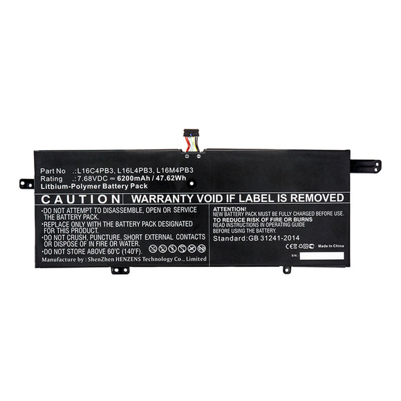 Batteries N Accessories BNA-WB-P16625 Laptop Battery - Li-Pol, 7.68V, 6200mAh, Ultra High Capacity - Replacement for Lenovo L16C4PB3 Battery