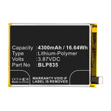 Batteries N Accessories BNA-WB-P14687 Cell Phone Battery - Li-Pol, 3.87V, 4300mAh, Ultra High Capacity - Replacement for OPPO BLP835 Battery