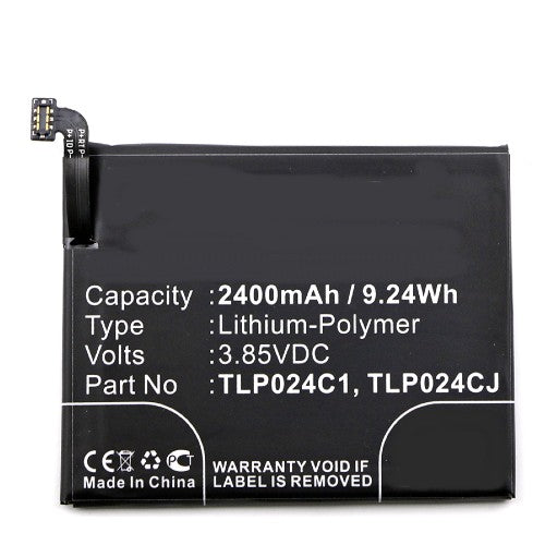 Batteries N Accessories BNA-WB-P8386 Cell Phone Battery - Li-Pol, 3.85V, 2400mAh, Ultra High Capacity Battery - Replacement for Alcatel C2400007C2, CAC2400011C1, TLP024C1, TLP024C2 Battery