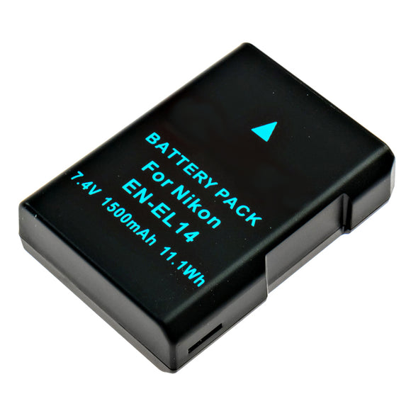 Batteries N Accessories BNA-WB-ENEL14NEW Digital Camera Battery - li-ion, 7.4V, 1500 mAh, Ultra High Capacity - Replacement for Nikon EN-EL14 Battery