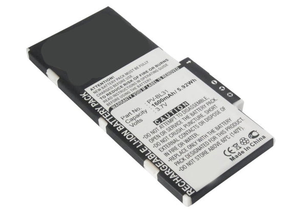 Batteries N Accessories BNA-WB-L3643 Cell Phone Battery - Li-Ion, 3.7V, 1600 mAh, Ultra High Capacity Battery - Replacement for Sharp PV-BL31 Battery