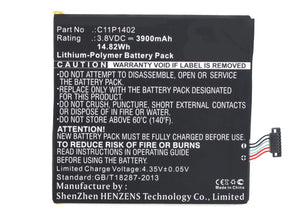 Batteries N Accessories BNA-WB-P8648 Tablets Battery - Li-Pol, 3.8V, 3900mAh, Ultra High Capacity Battery - Replacement for Asus C11P1402 Battery