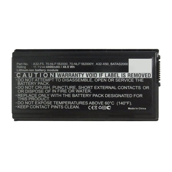 Batteries N Accessories BNA-WB-L15886 Laptop Battery - Li-ion, 11.1V, 4400mAh, Ultra High Capacity - Replacement for Asus A32-F5 Battery