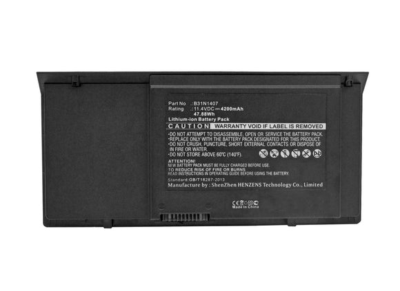 Batteries N Accessories BNA-WB-L4534 Laptops Battery - Li-Ion, 11.4V, 4200 mAh, Ultra High Capacity Battery - Replacement for Asus 0B200-01120000 Battery