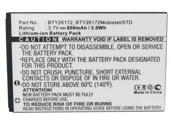 Batteries N Accessories BNA-WB-L8333 Cell Phone Battery - Li-ion, 3.7V, 800mAh, Ultra High Capacity Battery - Replacement for Emporia BTY26172, BTY26172Mobistel/STD Battery