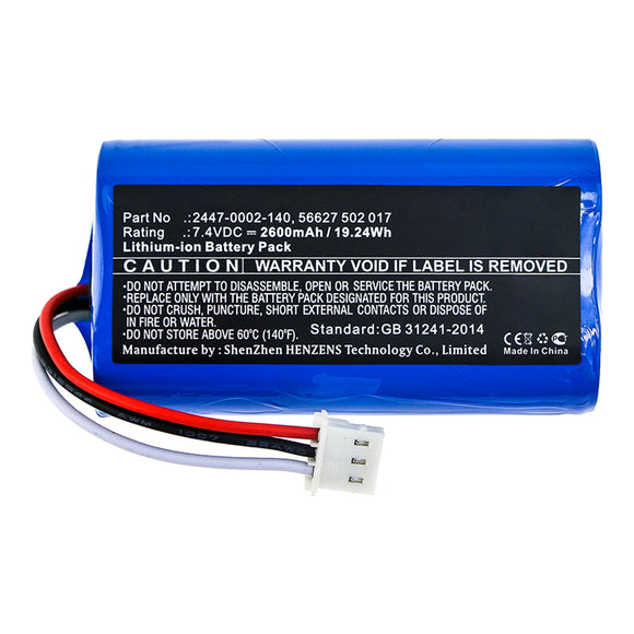 Batteries N Accessories BNA-WB-L13403 Equipment Battery - Li-ion, 7.4V, 2600mAh, Ultra High Capacity - Replacement for TRILITHIC 2447-0002-140 Battery