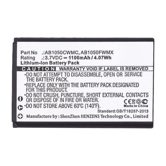 Batteries N Accessories BNA-WB-L14821 Cell Phone Battery - Li-ion, 3.7V, 1100mAh, Ultra High Capacity - Replacement for Philips AB1050CWMC Battery
