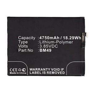 Batteries N Accessories BNA-WB-P14900 Cell Phone Battery - Li-Pol, 3.85V, 4750mAh, Ultra High Capacity - Replacement for Xiaomi BM49 Battery