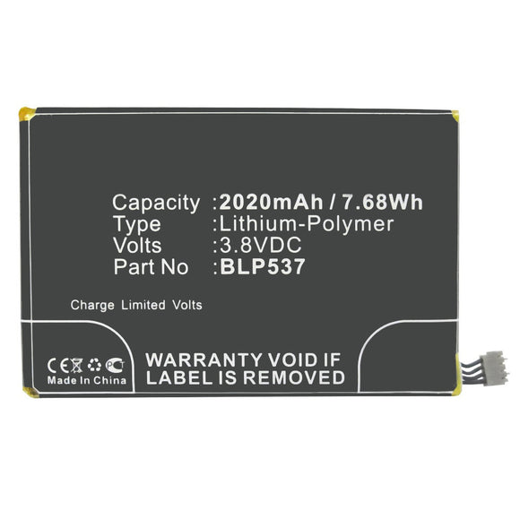 Batteries N Accessories BNA-WB-P3512 Cell Phone Battery - Li-Pol, 3.8V, 2020 mAh, Ultra High Capacity Battery - Replacement for OPPO BLP537 Battery