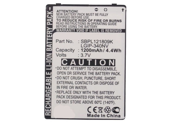 Batteries N Accessories BNA-WB-L3863 Cell Phone Battery - Li-ion, 3.7, 1200mAh, Ultra High Capacity Battery - Replacement for LG LGIP-340NV, SBPP0027503 Battery