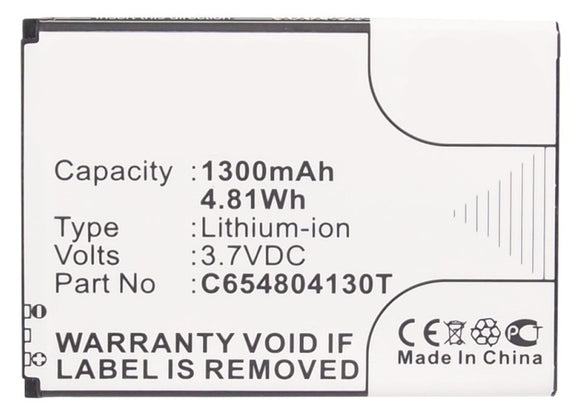 Batteries N Accessories BNA-WB-L3768 Cell Phone Battery - Li-ion, 3.7, 1300mAH, Ultra High Capacity Battery - Replacement for Blu C654804130T Battery