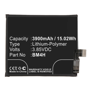 Batteries N Accessories BNA-WB-P14892 Cell Phone Battery - Li-Pol, 3.85V, 3900mAh, Ultra High Capacity - Replacement for Xiaomi BM4H Battery