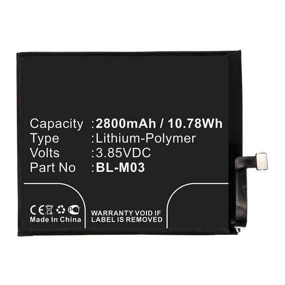 Batteries N Accessories BNA-WB-P12322 Cell Phone Battery - Li-Pol, 3.85V, 2800mAh, Ultra High Capacity - Replacement for LG BL-M03 Battery