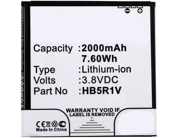 Batteries N Accessories BNA-WB-L3819 Cell Phone Battery - Li-ion, 3.8, 2000mAh, Ultra High Capacity Battery - Replacement for Huawei HB5R1V Battery