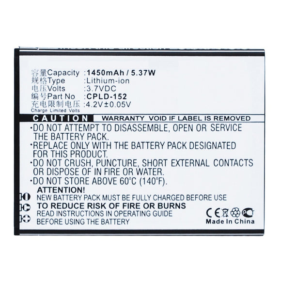 Batteries N Accessories BNA-WB-L3223 Cell Phone Battery - Li-Ion, 3.7V, 1450 mAh, Ultra High Capacity Battery - Replacement for Coolpad CPLD-152 Battery