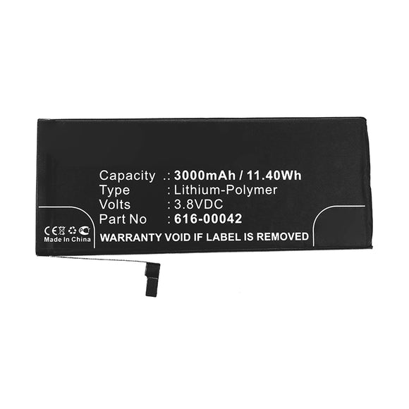 Batteries N Accessories BNA-WB-P12138 Cell Phone Battery - Li-Pol, 3.8V, 3000mAh, Ultra High Capacity - Replacement for Apple 616-00042 Battery