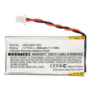 Batteries N Accessories BNA-WB-P14194 Equipment Battery - Li-Pol, 3.7V, 300mAh, Ultra High Capacity - Replacement for Vernier GDX-BAT-300 Battery