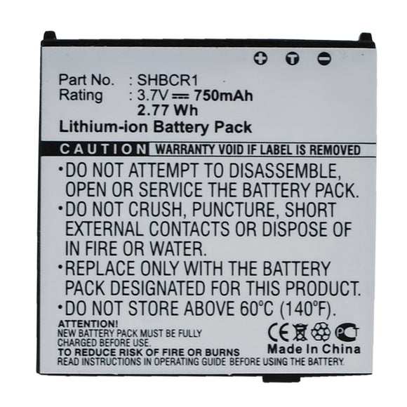 Batteries N Accessories BNA-WB-L13212 Cell Phone Battery - Li-ion, 3.7V, 750mAh, Ultra High Capacity - Replacement for Sharp SHBCR1 Battery