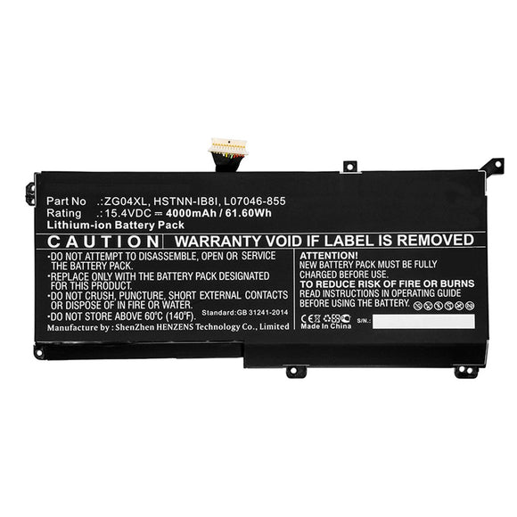 Batteries N Accessories BNA-WB-L11722 Laptop Battery - Li-ion, 15.4V, 4000mAh, Ultra High Capacity - Replacement for HP ZG04XL Battery