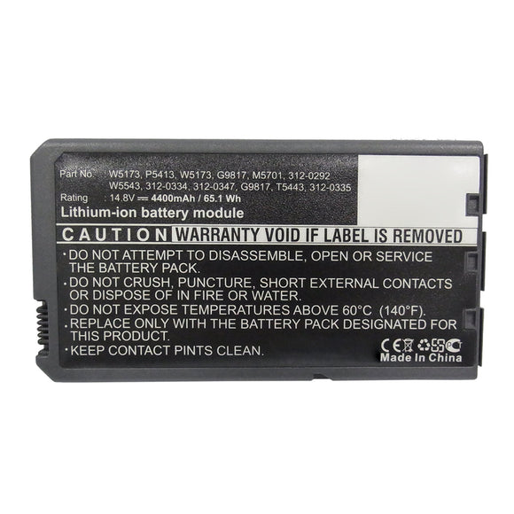 Batteries N Accessories BNA-WB-L15943 Laptop Battery - Li-ion, 14.8V, 4400mAh, Ultra High Capacity - Replacement for Dell G9812 Battery