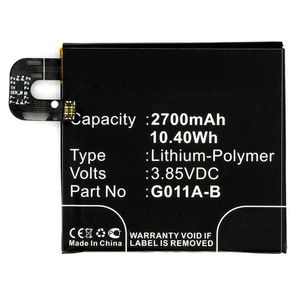 Batteries N Accessories BNA-WB-P3301 Cell Phone Battery - Li-Pol, 3.85V, 2700 mAh, Ultra High Capacity Battery - Replacement for Google G011A-B Battery