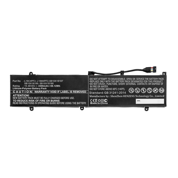Batteries N Accessories BNA-WB-P12617 Laptop Battery - Li-Pol, 15.36V, 4500mAh, Ultra High Capacity - Replacement for Lenovo L19C4PF2 Battery
