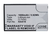Batteries N Accessories BNA-WB-L8319 Cell Phone Battery - Li-ion, 3.7V, 1600mAh, Ultra High Capacity Battery - Replacement for KAZAM KAX10, KAX10MXJAK038738, KAX40 Battery