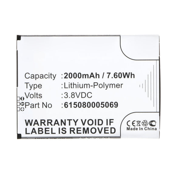 Batteries N Accessories BNA-WB-P14548 Cell Phone Battery - Li-Pol, 3.8V, 2000mAh, Ultra High Capacity - Replacement for Mobistel 615080005069 Battery