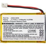 Batteries N Accessories BNA-WB-P8548 Equipment Battery - Li-Pol, 3.7V, 1100mAh, Ultra High Capacity Battery - Replacement for Minelab 0303-0036 Battery