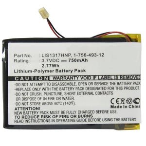 Batteries N Accessories BNA-WB-P8879 Player Battery - Li-Pol, 3.7V, 750mAh, Ultra High Capacity - Replacement for Sony LIS1317HNP Battery