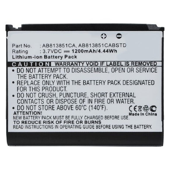 Batteries N Accessories BNA-WB-L3960 Cell Phone Battery - Li-ion, 3.7, 1200mAh, Ultra High Capacity Battery - Replacement for Samsung AB813851CA, AB813851CABSTD Battery