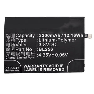 Batteries N Accessories BNA-WB-P3418 Cell Phone Battery - Li-Pol, 3.8V, 3200 mAh, Ultra High Capacity Battery - Replacement for Lenovo BL256 Battery