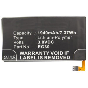 Batteries N Accessories BNA-WB-P9526 Cell Phone Battery - Li-Pol, 3.8V, 1940mAh, Ultra High Capacity - Replacement for Motorola EG30 Battery