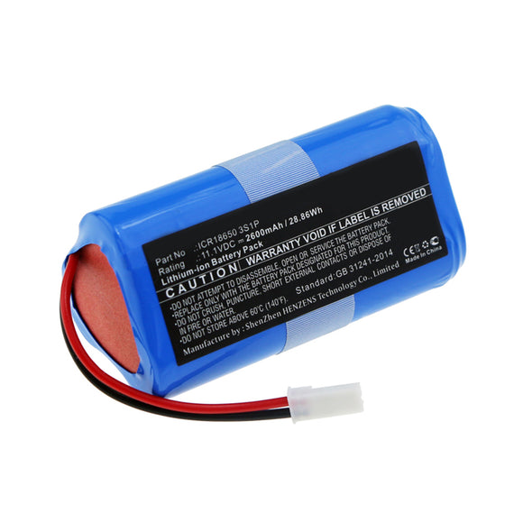 Batteries N Accessories BNA-WB-L11207 Vacuum Cleaner Battery - Li-ion, 11.1V, 2600mAh, Ultra High Capacity - Replacement for Ecovacs ICR18650 3S1P Battery
