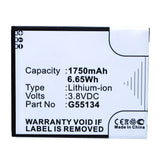 Batteries N Accessories BNA-WB-L14613 Cell Phone Battery - Li-ion, 3.8V, 1750mAh, Ultra High Capacity - Replacement for NAVON G55134 Battery