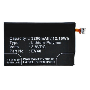 Batteries N Accessories BNA-WB-P3892 Cell Phone Battery - Li-Pol, 3.8, 3200mAh, Ultra High Capacity Battery - Replacement for Motorola EV40, SNN5913A Battery