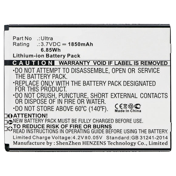 Batteries N Accessories BNA-WB-L9973 Cell Phone Battery - Li-ion, 3.7V, 1850mAh, Ultra High Capacity - Replacement for Blackview Ultra Battery