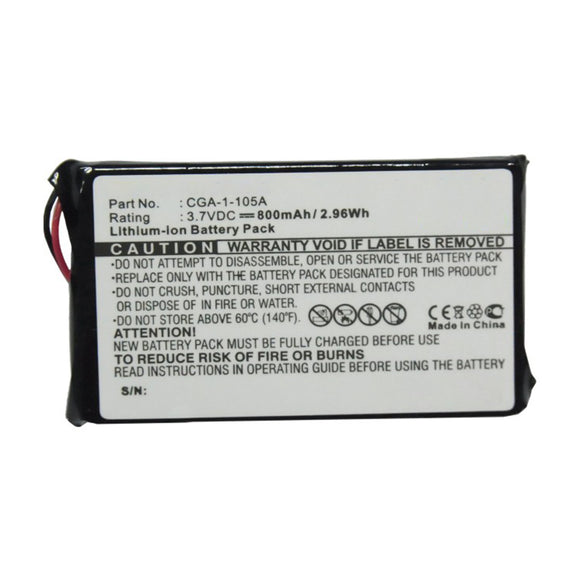 Batteries N Accessories BNA-WB-L16190 PDA Battery - Li-ion, 3.7V, 800mAh, Ultra High Capacity - Replacement for Casio CGA-1-105A Battery