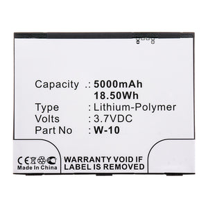 Batteries N Accessories BNA-WB-P16740 Wifi Hotspot Battery - Li-Pol, 3.7V, 5000mAh, Ultra High Capacity - Replacement for Netgear W-10 Battery