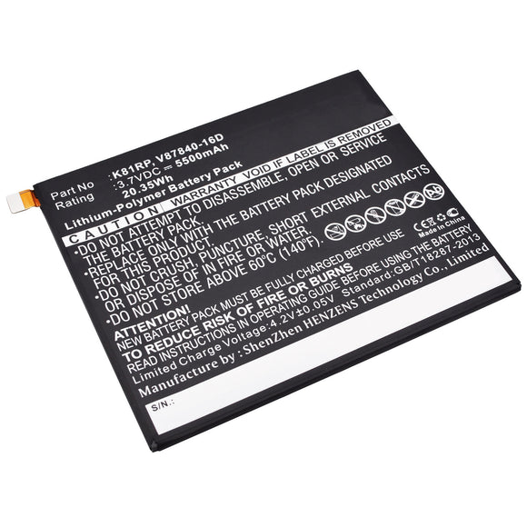 Batteries N Accessories BNA-WB-P5149 Tablets Battery - Li-Pol, 3.7V, 5500 mAh, Ultra High Capacity Battery - Replacement for Dell 05PD40 Battery