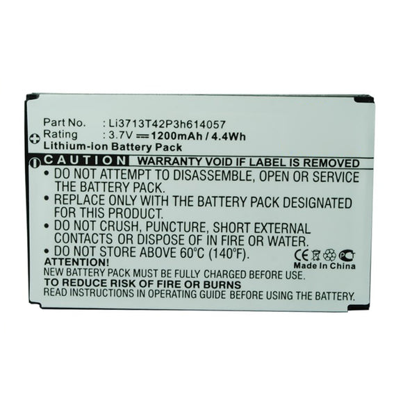 Batteries N Accessories BNA-WB-L14083 Cell Phone Battery - Li-ion, 3.7V, 1200mAh, Ultra High Capacity - Replacement for ZTE Li3713T42P3h614057 Battery