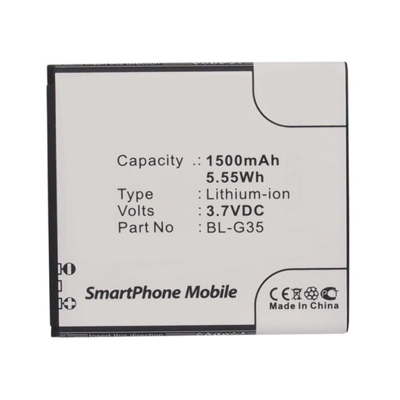 Batteries N Accessories BNA-WB-L10146 Cell Phone Battery - Li-ion, 3.7V, 1500mAh, Ultra High Capacity - Replacement for DOOV BL-G32 Battery